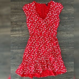 J. Crew Mercantile Red & White Floral Midi Dress Sz. 0